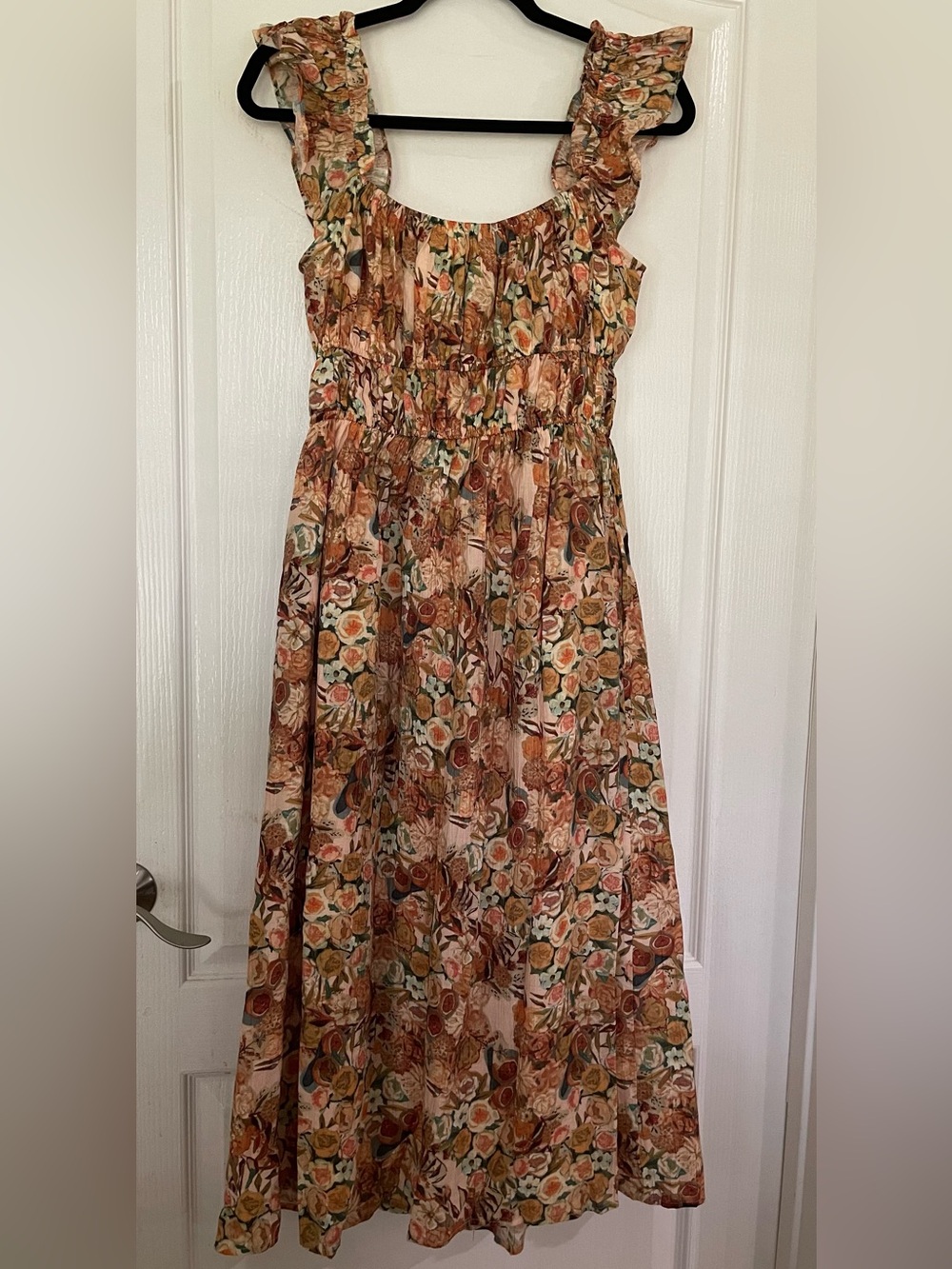 En Saison Fall Floral Ruffle Strap Midi Dress - Picture 3 of 9